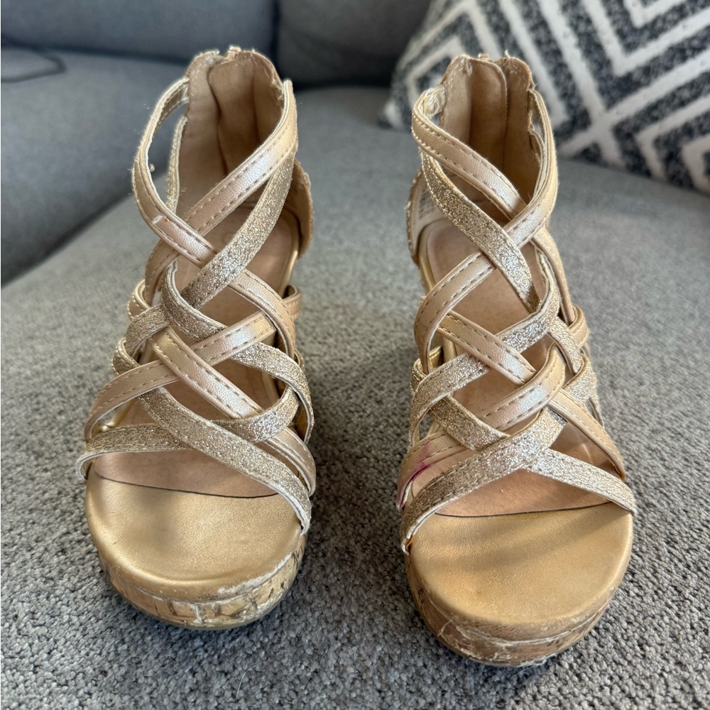 SO Kids Gold Strappy Sandals